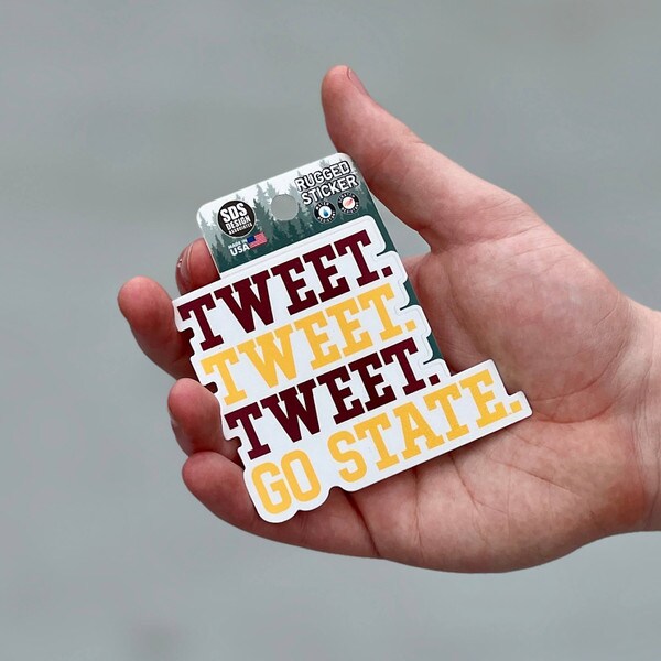 Tweet Tweet Tweet Go State Rugged Sticker (3.5in)